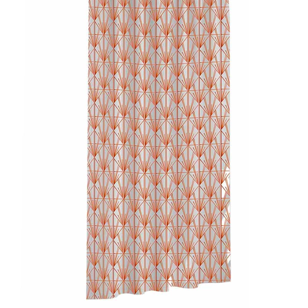 Rideau de douche plastique blanc et orange 180x180cm - Maisons du Monde