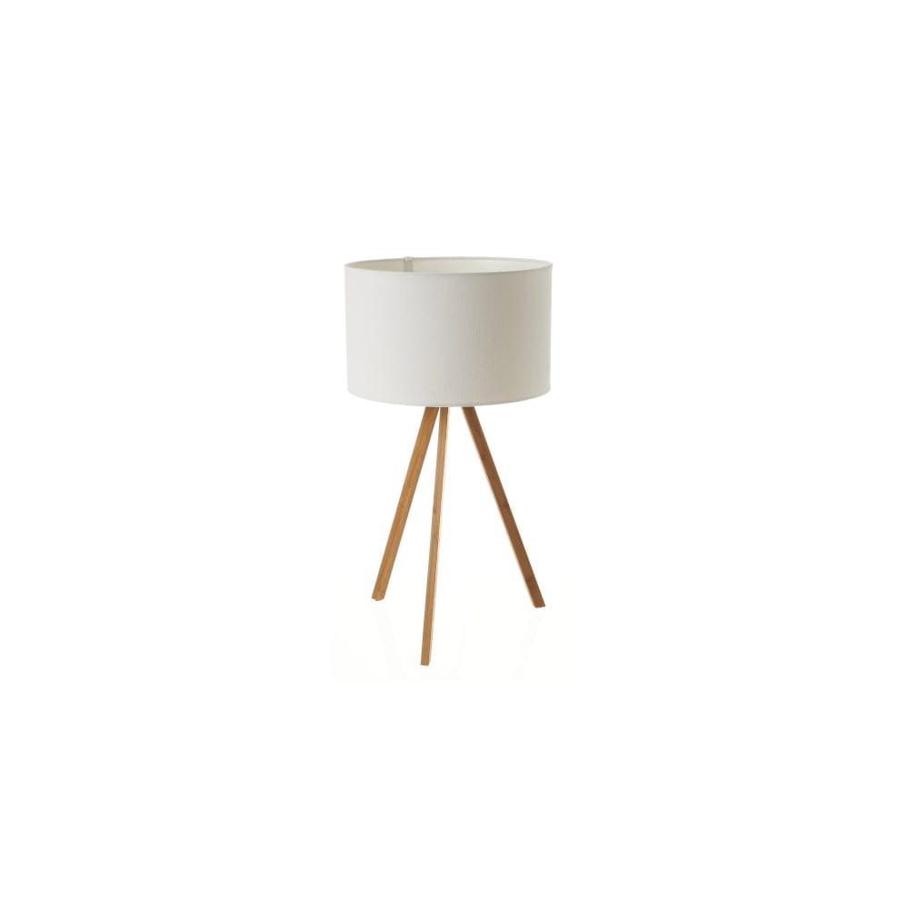 Lámpara de mesa trípode de bambú natural