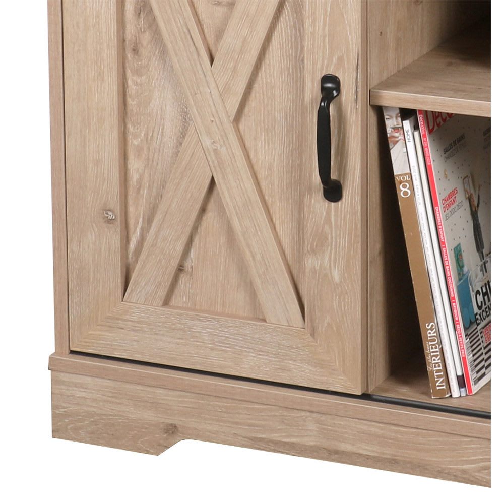 Commode bois 1 porte coulissante 70x39.5x71.5cm