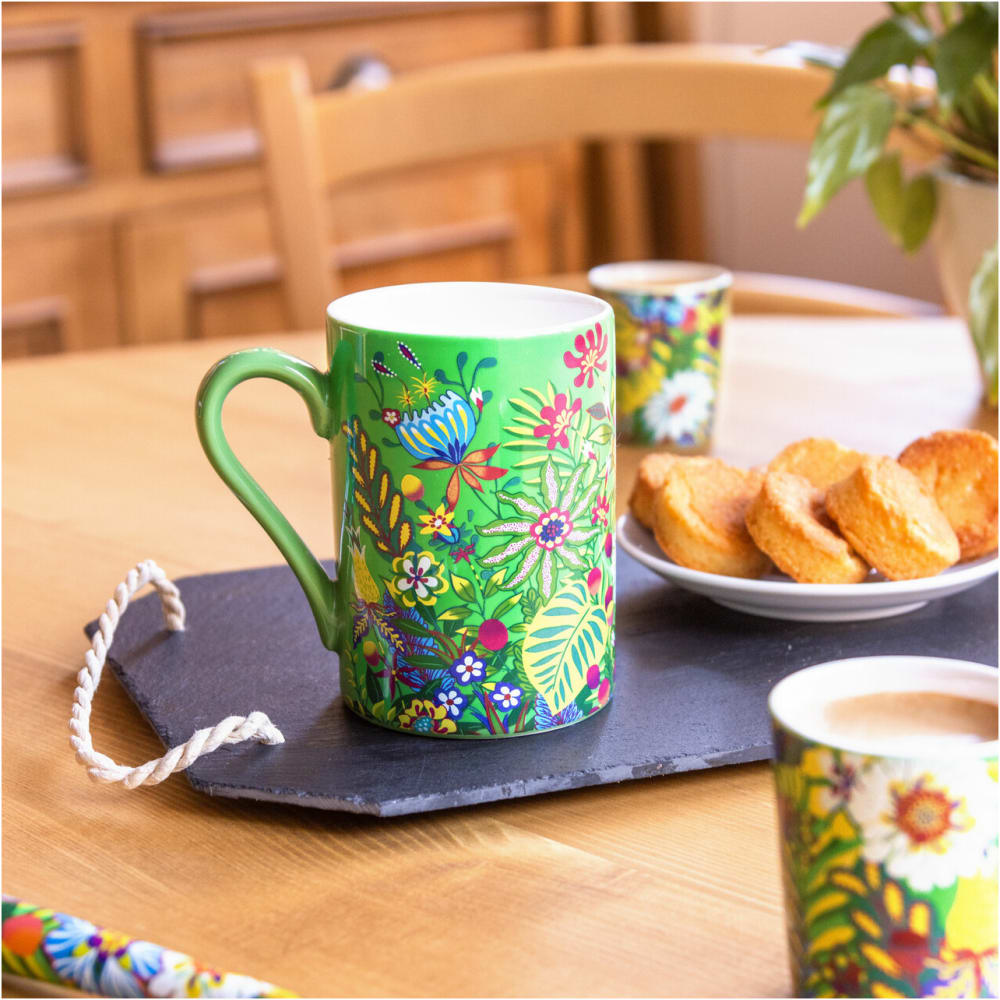 Mug 30 cl vert porcelaine de chine 7 x 0 x 10 cm - Maisons du Monde
