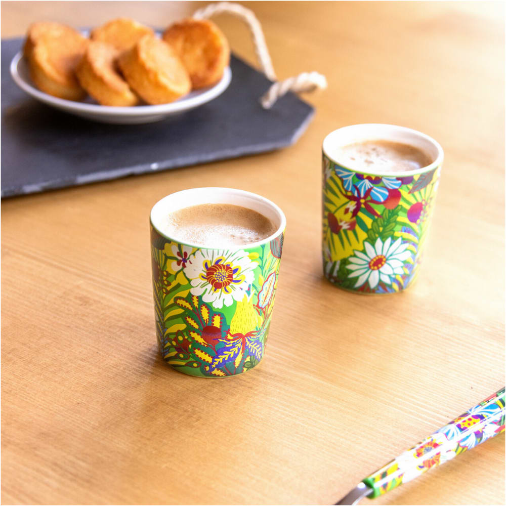 Tasse espresso vert porcelaine de chine 5,5 x 6,3 cm x 6,3 cm - Maisons du Monde