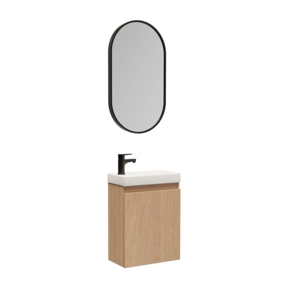 Meuble lave-mains + miroir ovale - Maisons du Monde