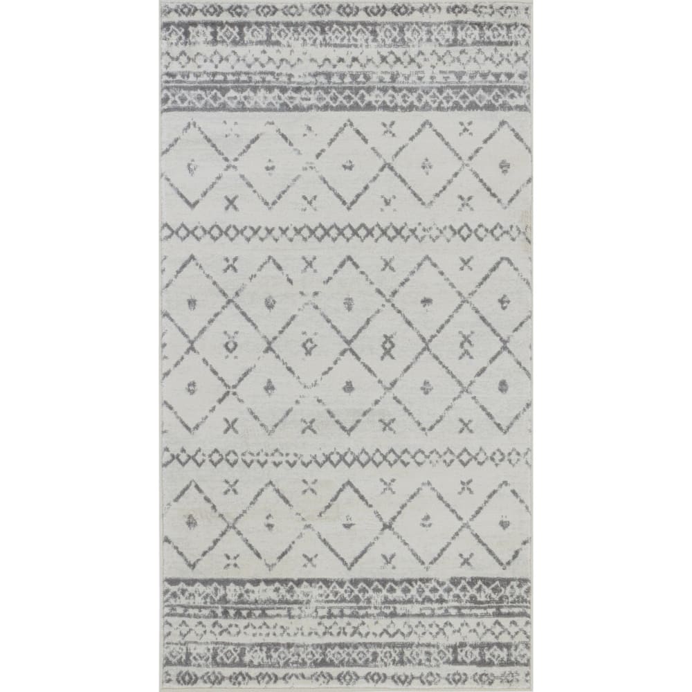 Tappeto berbero etnico bianco/grigio 80x150 - Livabliss