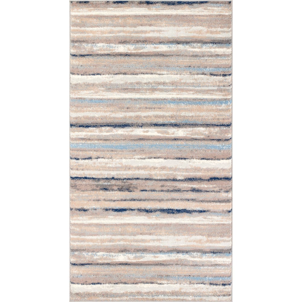 Tapis Scandinave Moderne Blanc/Gris/Bleu 80x150