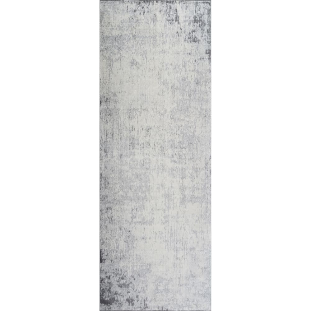 Tapis de Couloir Abstrait Moderne Blanc/Gris 80x220
