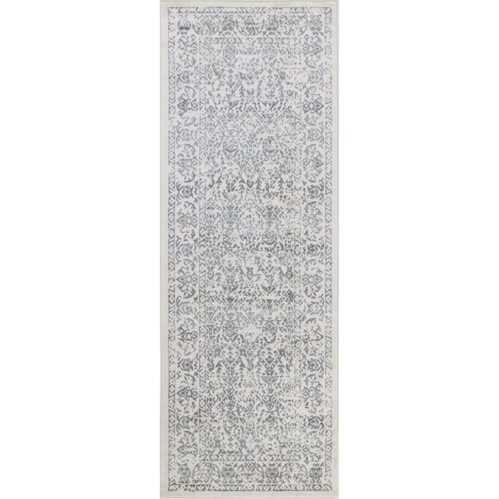 Tapis de Couloir Vintage Oriental Blanc/Gris 80x220