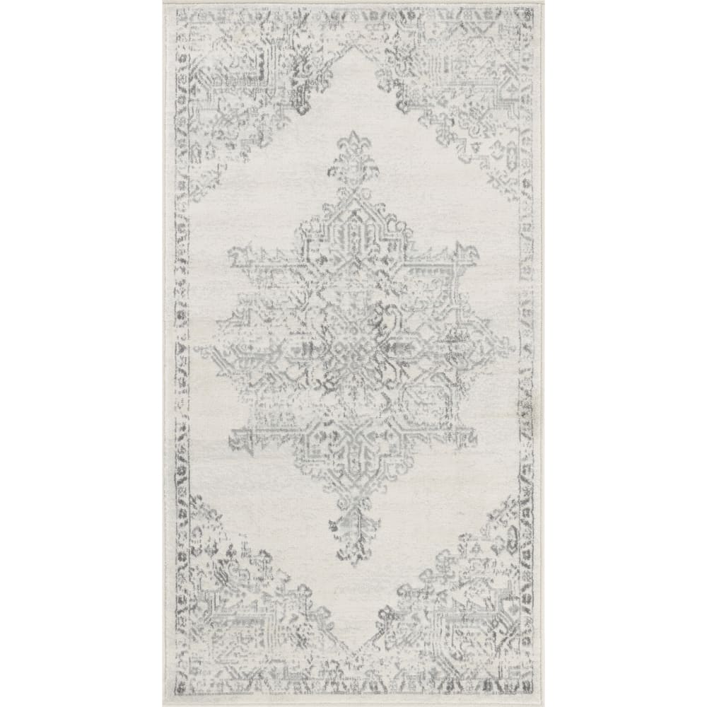 Tapis vintage oriental blanc/gris 80x150