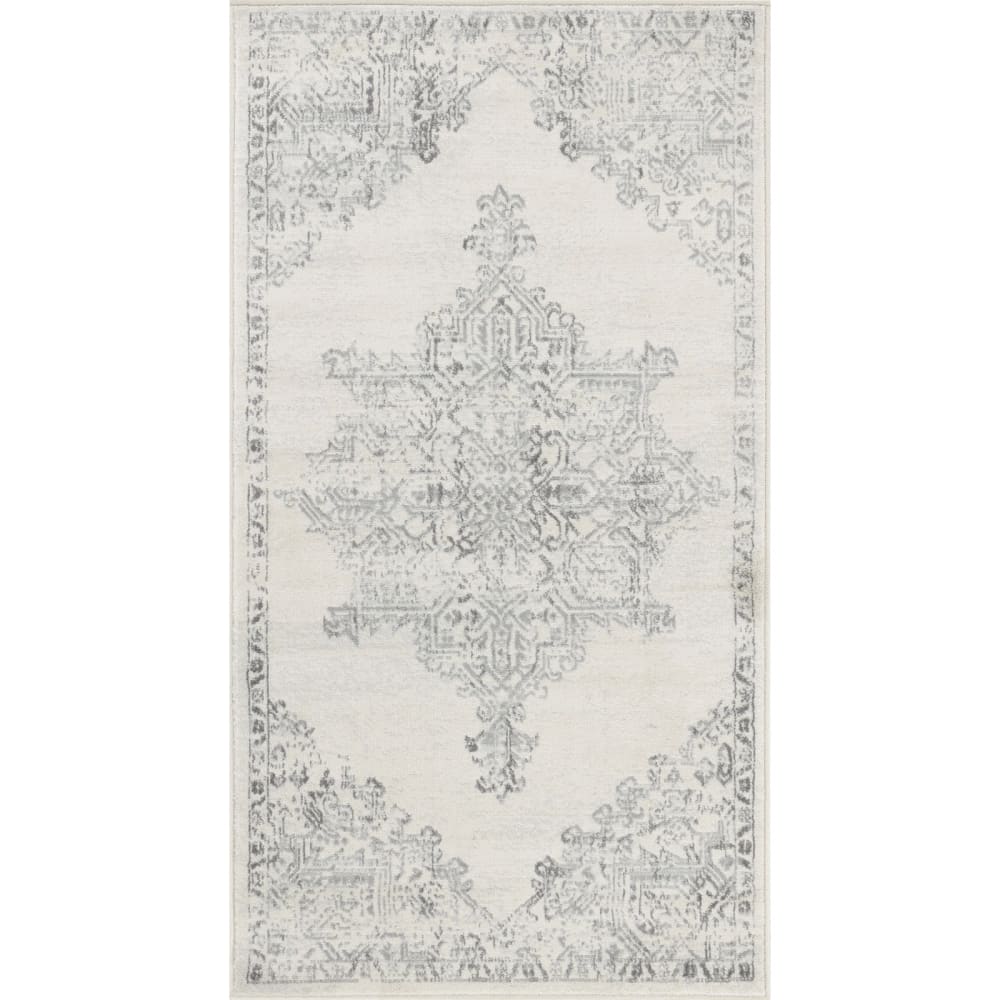 Tappeto vintage orientale bianco/grigio 80x150 - Livabliss