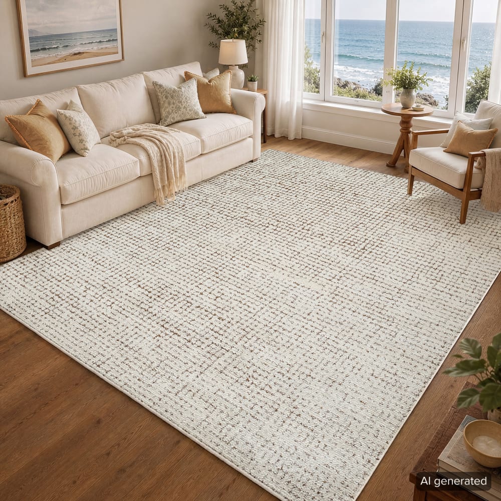 Tapis scandinave moderne ivoire/terracotta 200x275 — vue 3