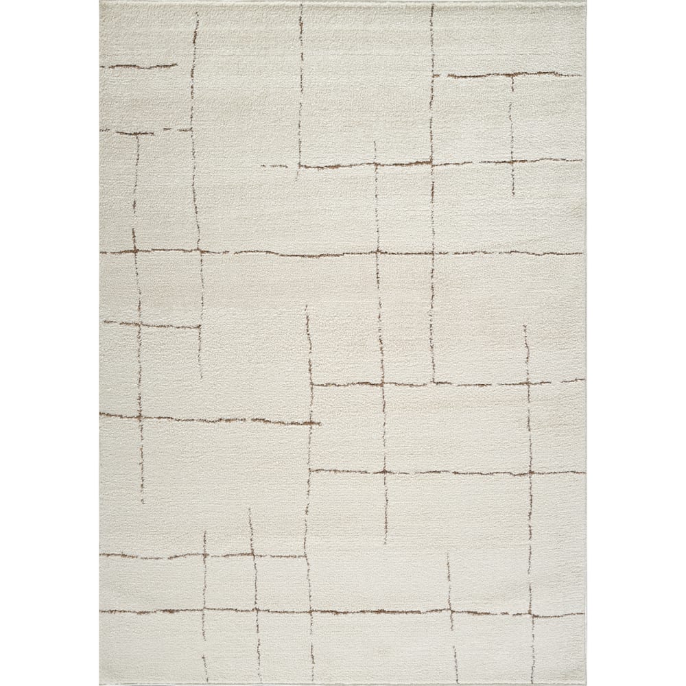 Tapis scandinave moderne ivoire/terracotta 200x275 - Maisons du Monde