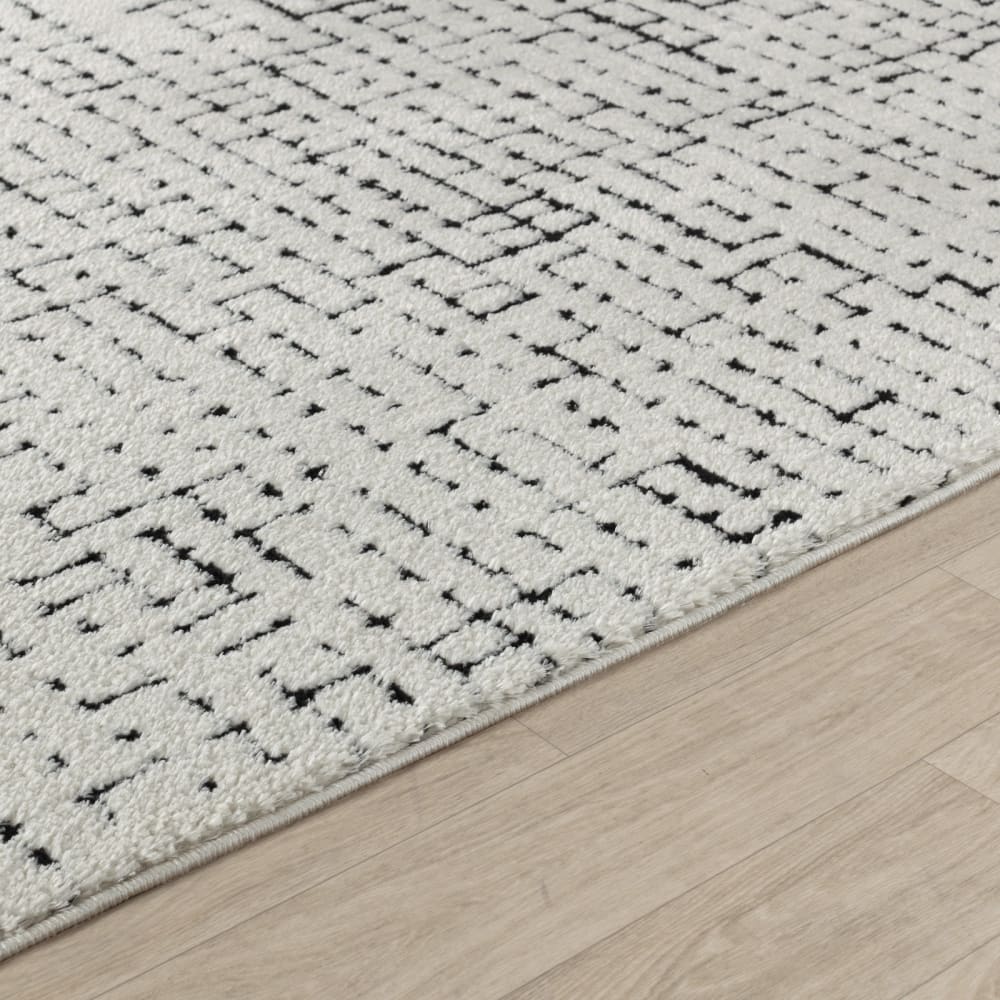 Tapis scandinave moderne ivoire/noir 200x275 — vue 4
