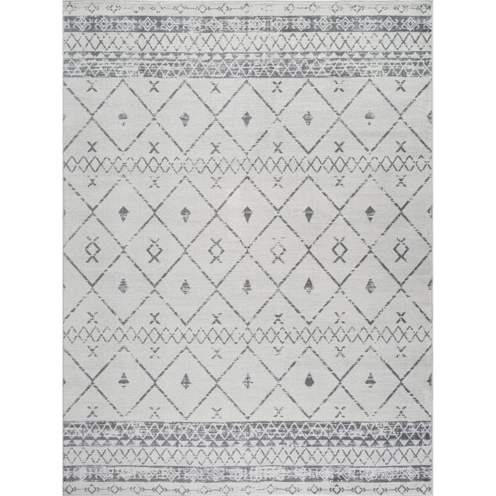 Alfombra bereber étnico blanco/gris 120x170 - Maisons du Monde