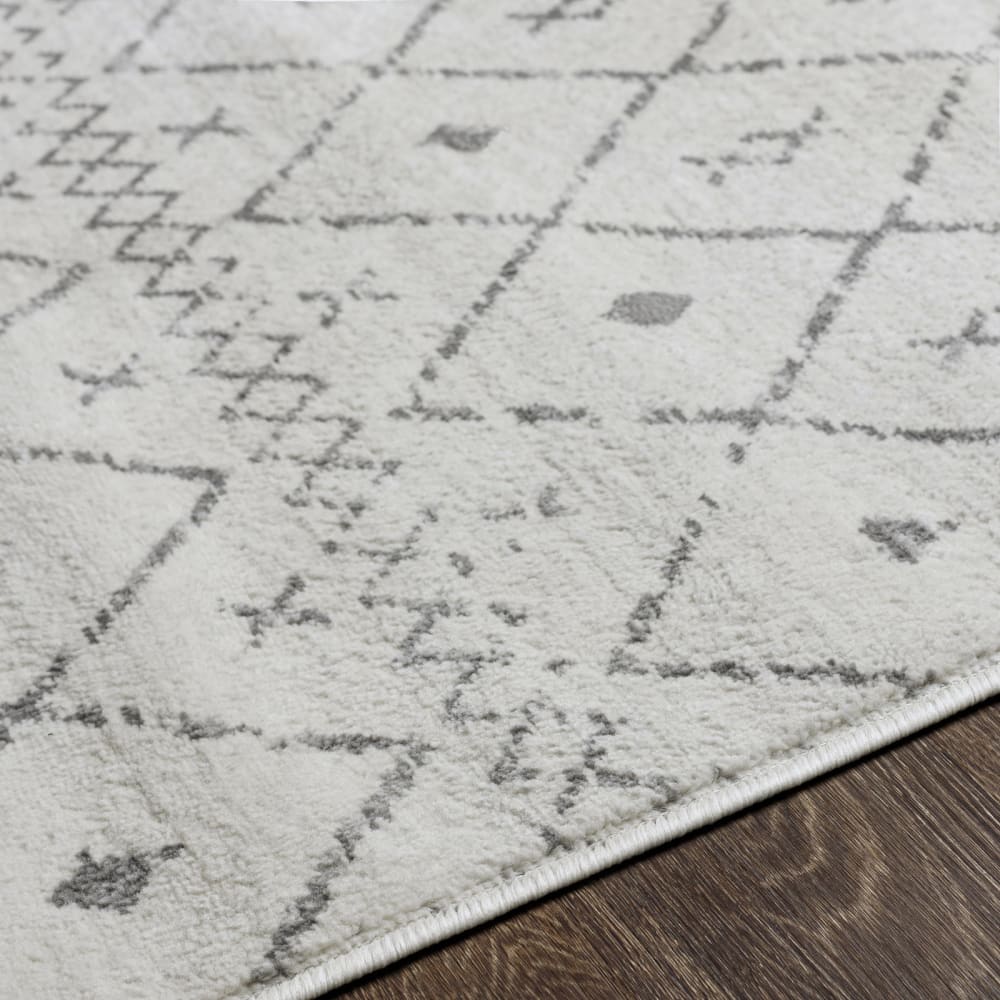 Tapis berbère ethnique blanc/gris 120x170 — vue 4