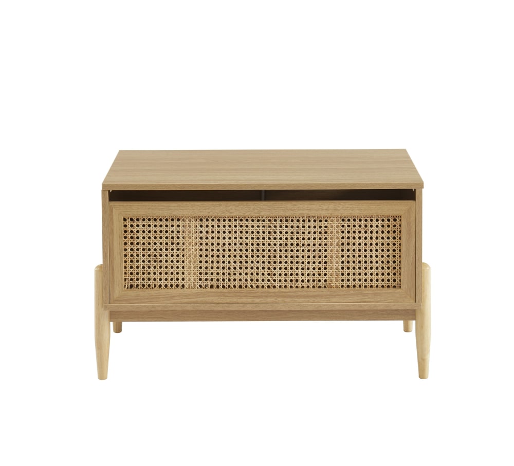 Coffre à jouet  effet chêne et cannage rotin (Baita) - Image 1