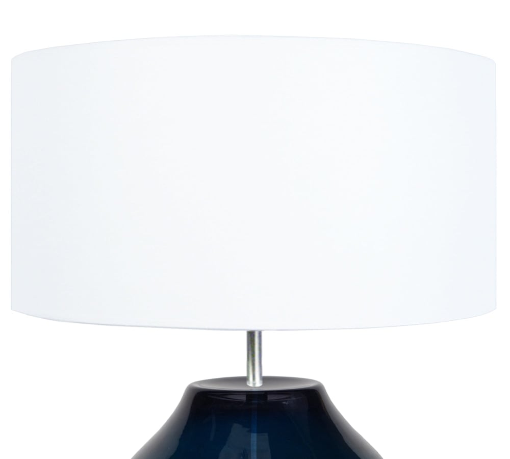 Lampe à poser verre pétrole abat-jour tissu blanc — vue 4