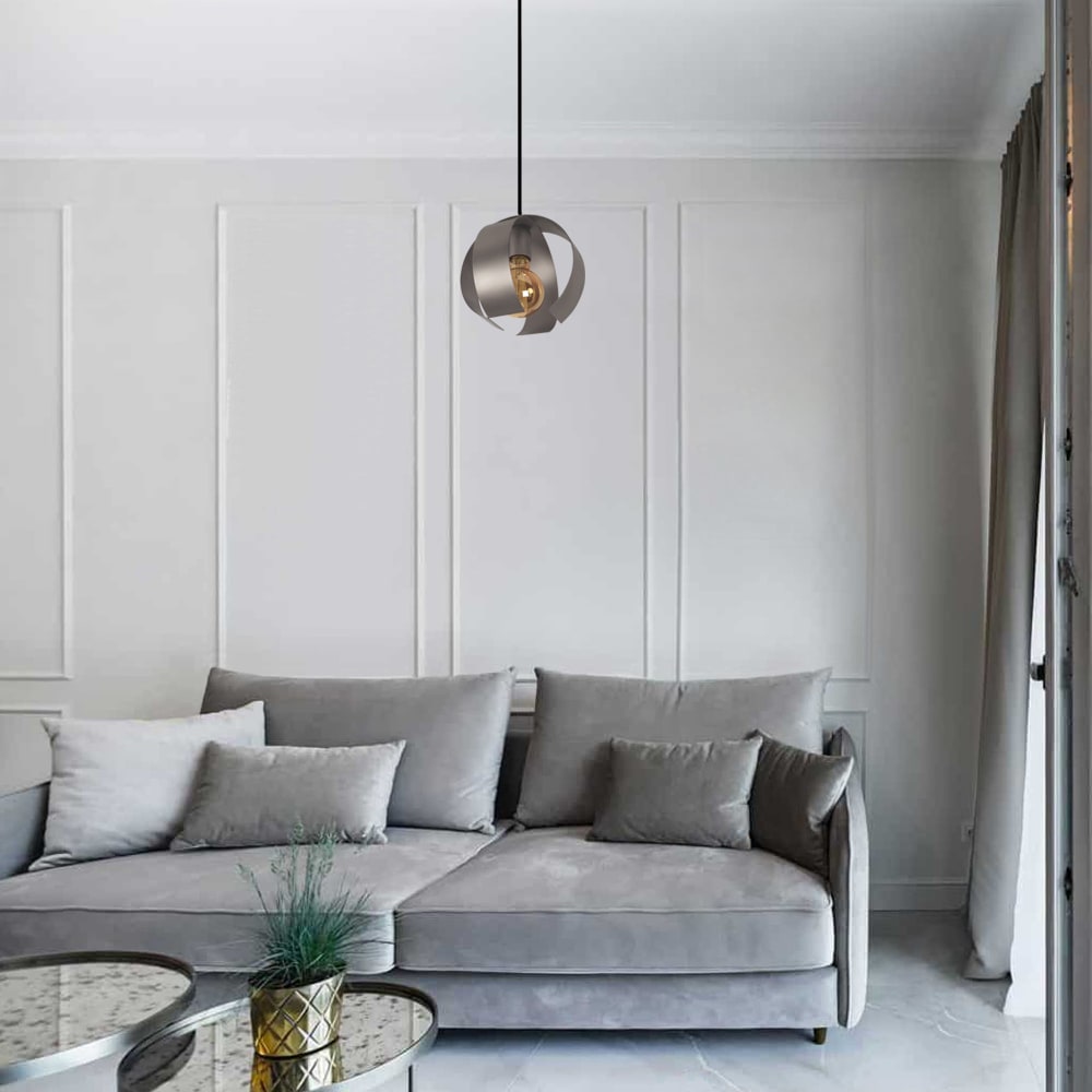 Lámpara de suspensión irregular metal pantalla antracita - Maisons du Monde