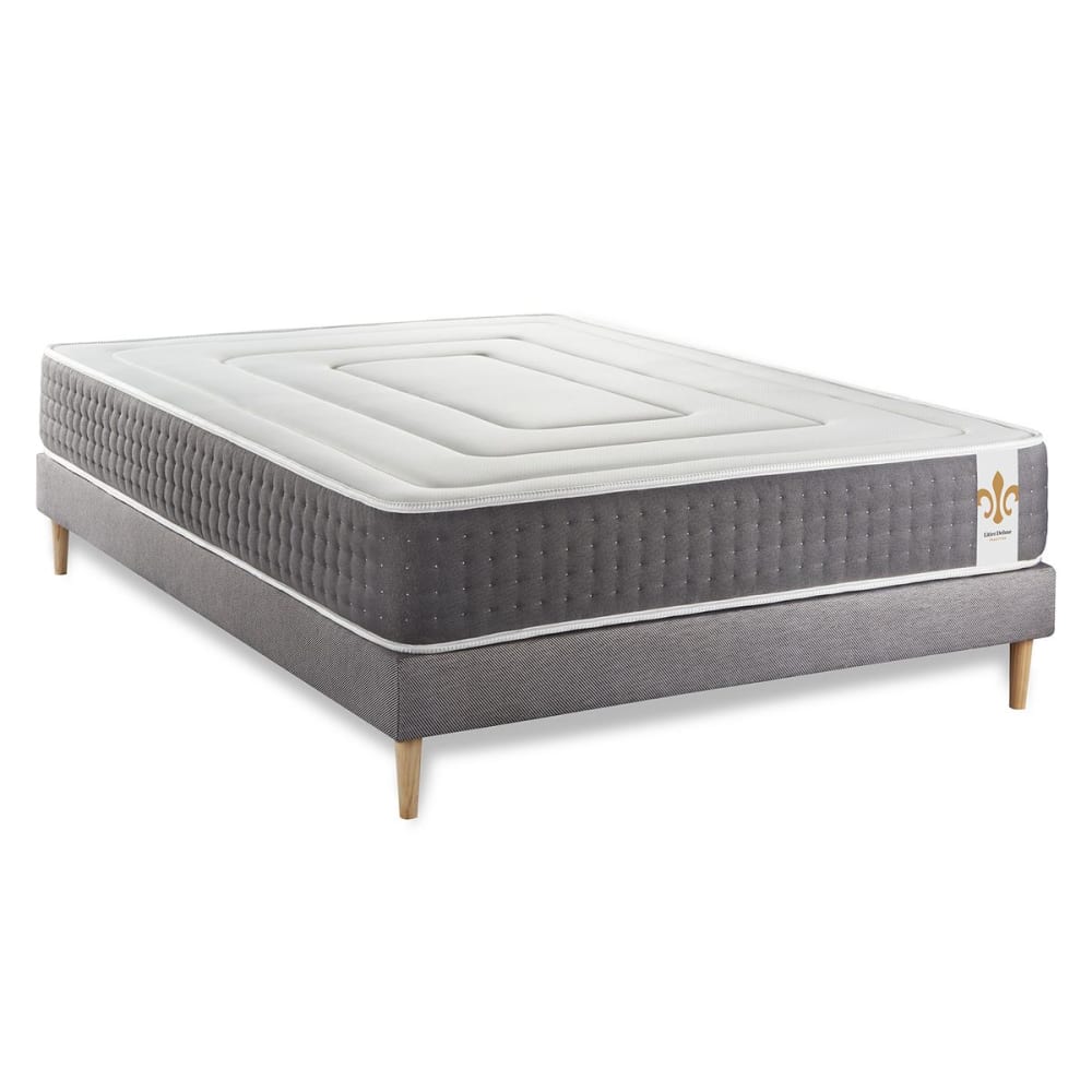 Ensemble 160x200 ressorts et mémoire de forme - sommier kit - Maisons du Monde