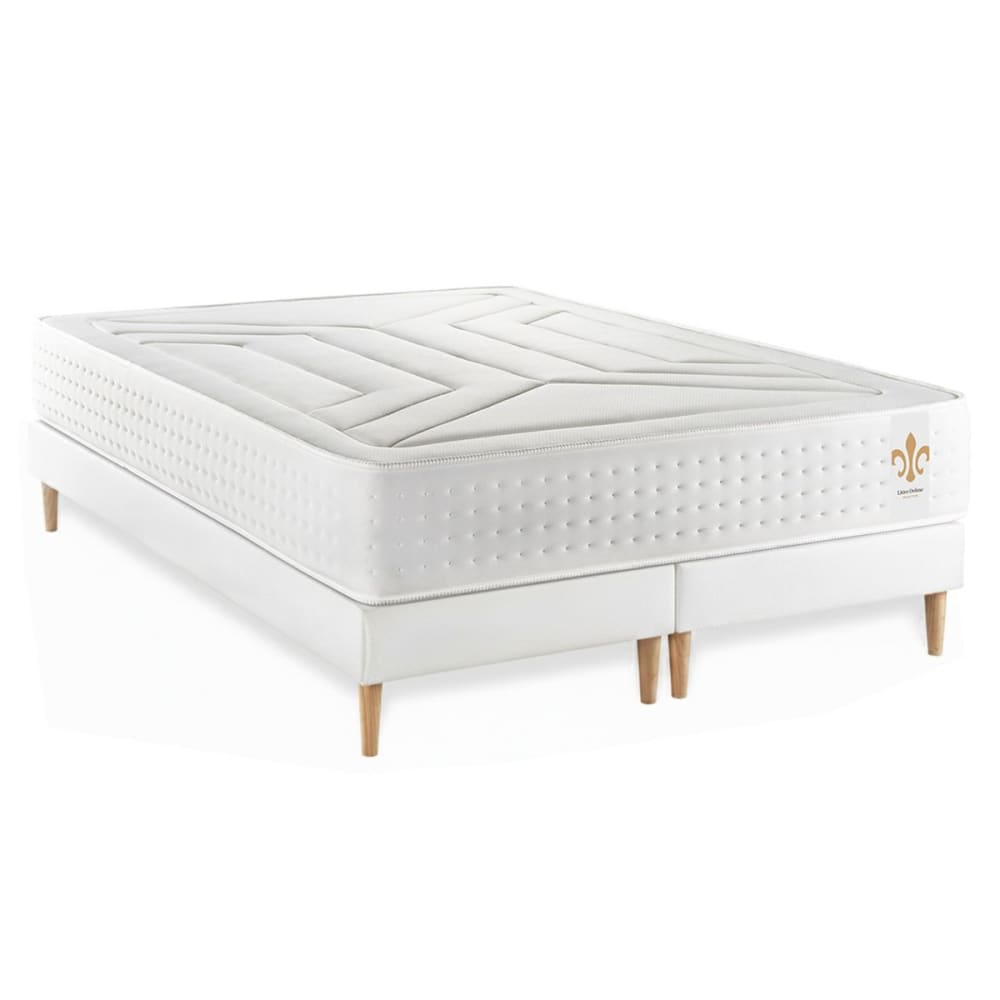 Ensemble 160x200 ressorts et mémoire de forme sommier blanc - Maisons du Monde