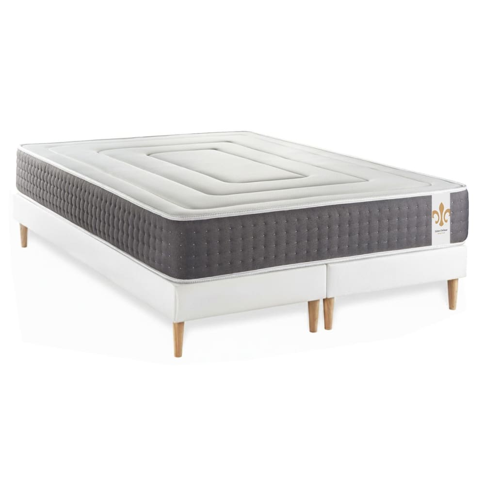 Ensemble 180x200 ressorts et mémoire de forme sommier blanc - Maisons du Monde