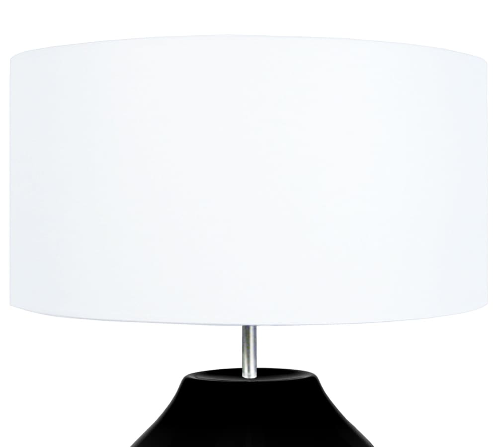 Lampe à poser verre fumé abat-jour tissu blanc — vue 4