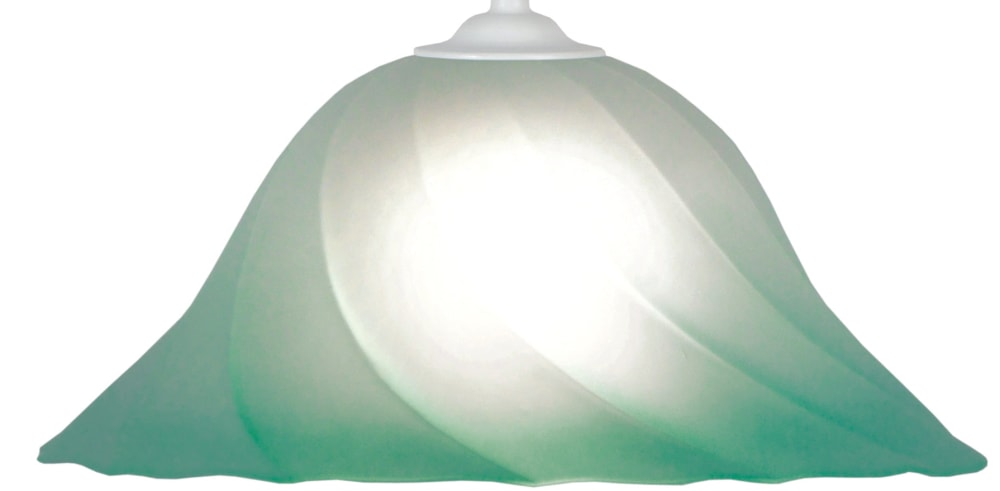 Suspension métal blanc verre satiné vert — vue 4