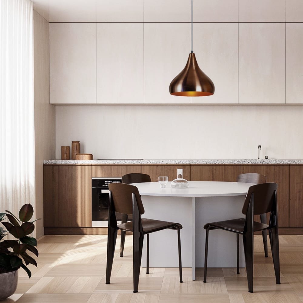 Lámpara de suspensión campana metal pantalla bronze y cobre - Maisons du Monde