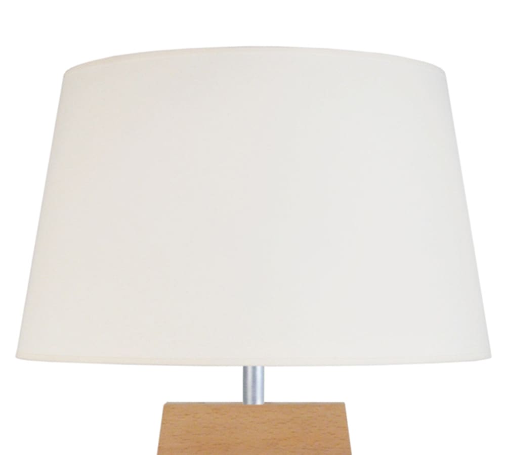 Lampe de table bois naturel abat-jour tissu écru — vue 4
