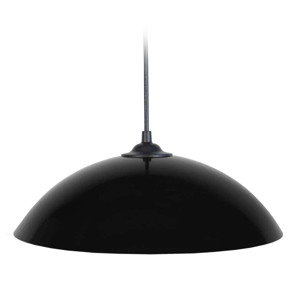 Lámpara de suspensión cúpula metal negro pantalla negro