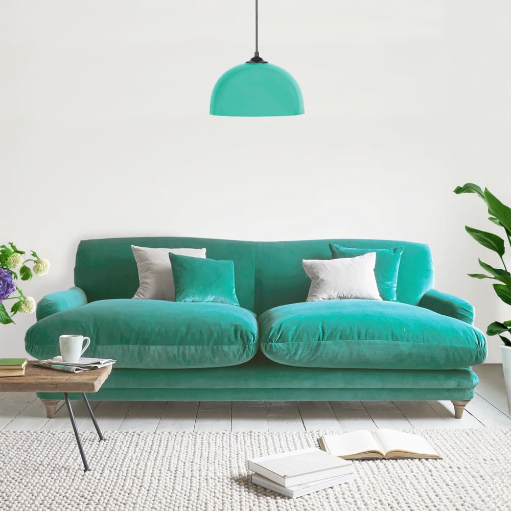 Suspensión metal negro pantalla metal turquoise - Maisons du Monde