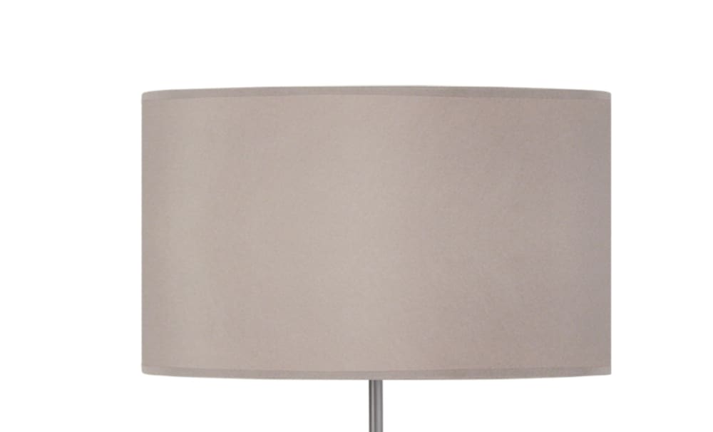 Lampadaire trepied bois abat-jour tissu taupe — vue 4