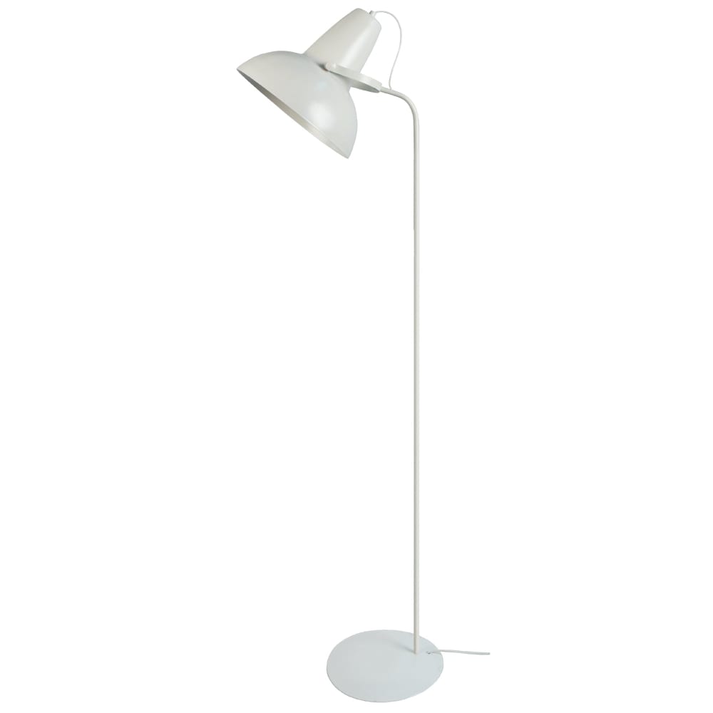 Lampadaire liseuse métal blanc abat-jour blanc