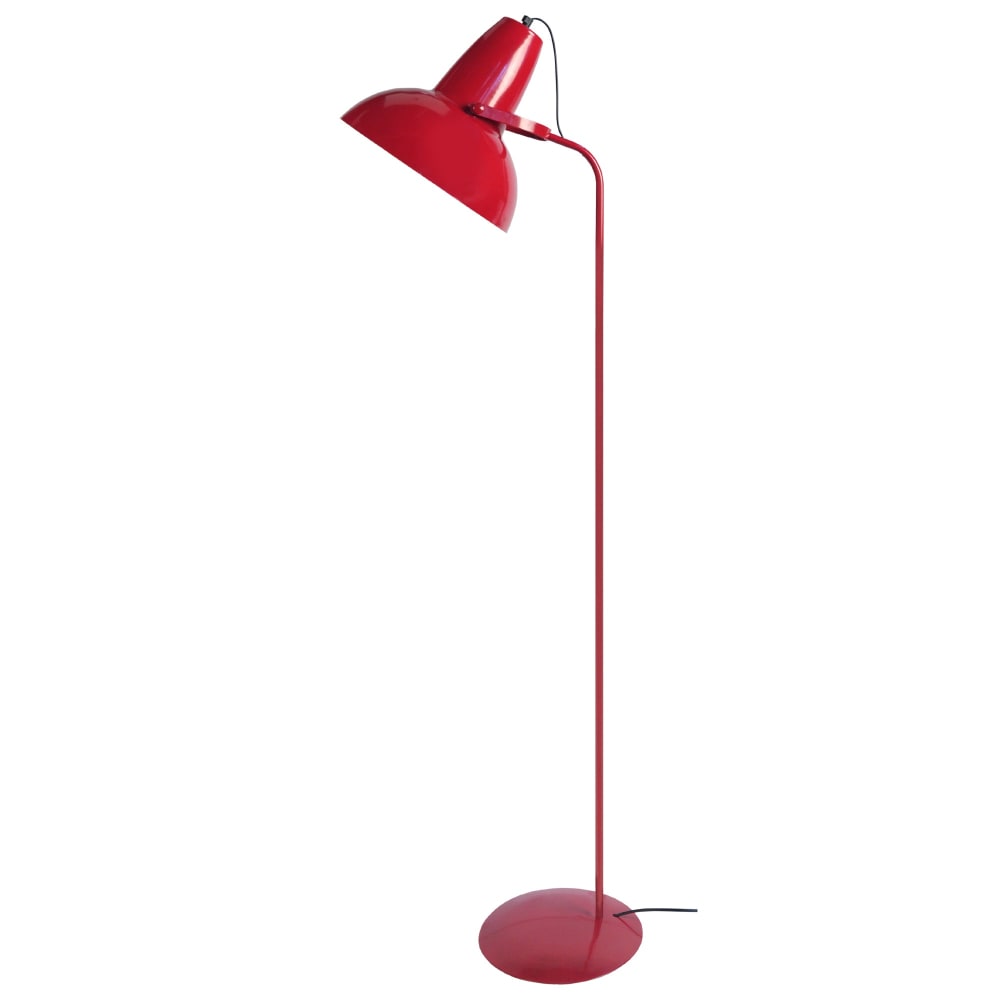Lampadaire liseuse métal rouge abat-jour rouge