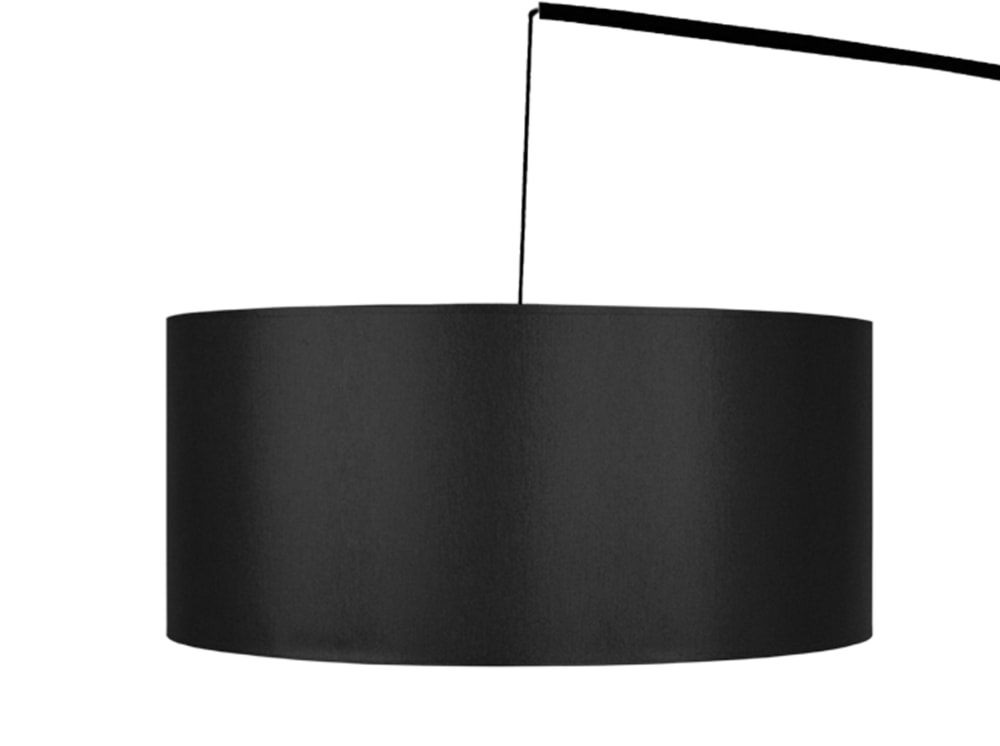 Lampadaire métal noir abat-jour tissu noir — vue 4