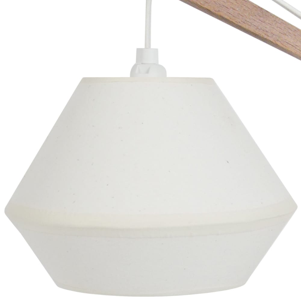 Lampe à poser pied métal bois naturel abat-jour écru — vue 4
