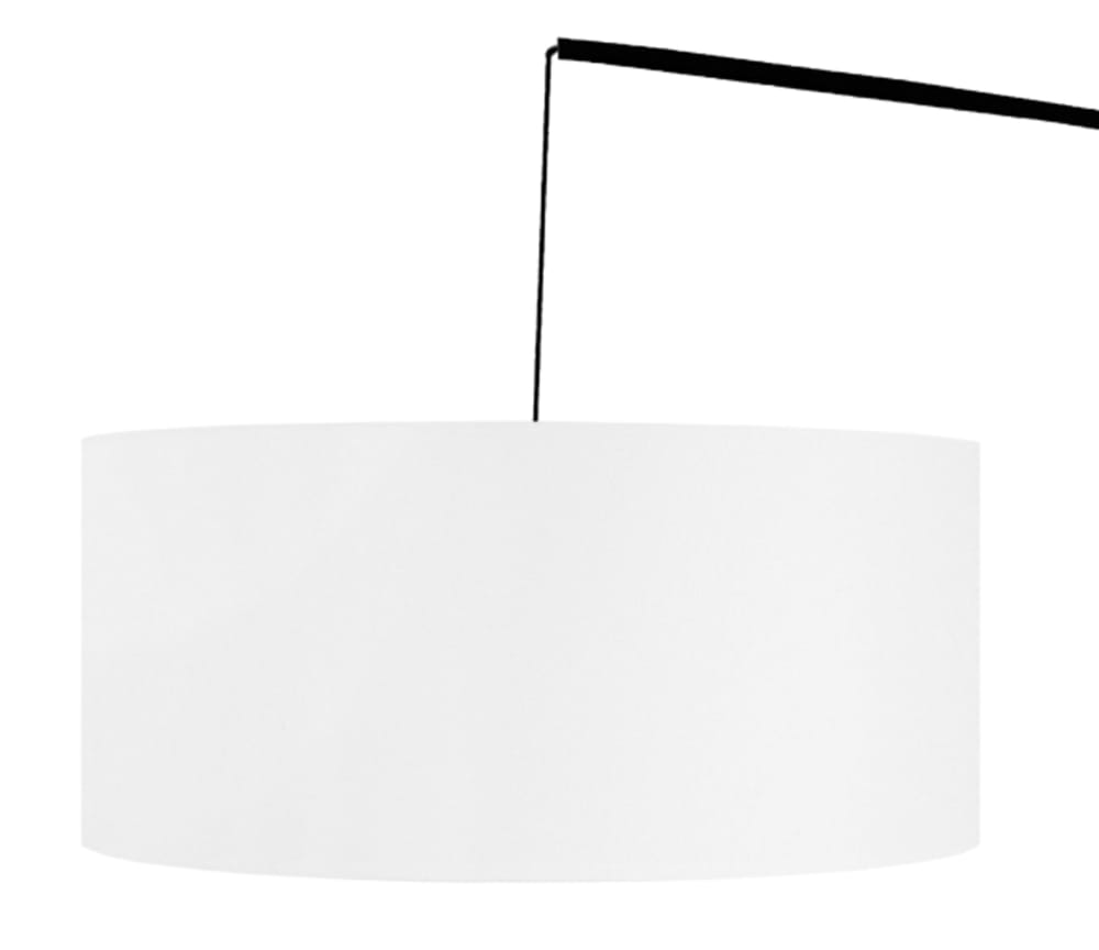 Lampadaire métal noir bois naturel abat-jour tissu blanc — vue 4