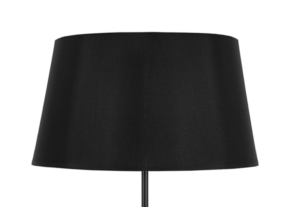 Lampadaire bois naturel et métal abat-jour tissu noir — vue 4