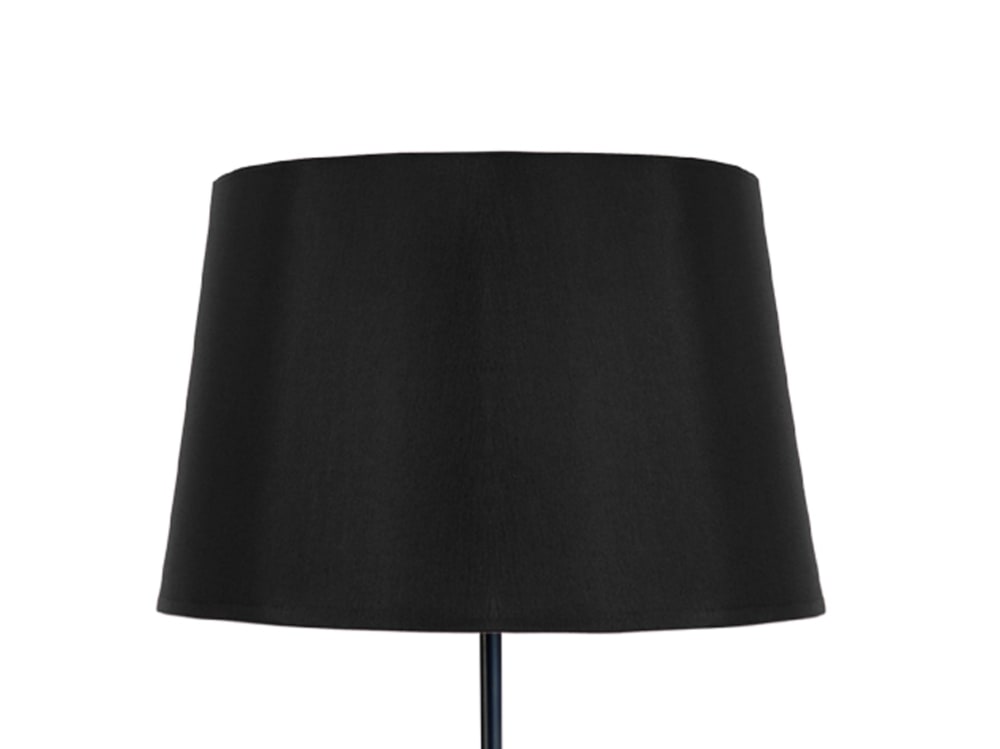 Lampadaire bois noir abat-jour tissu noir — vue 4