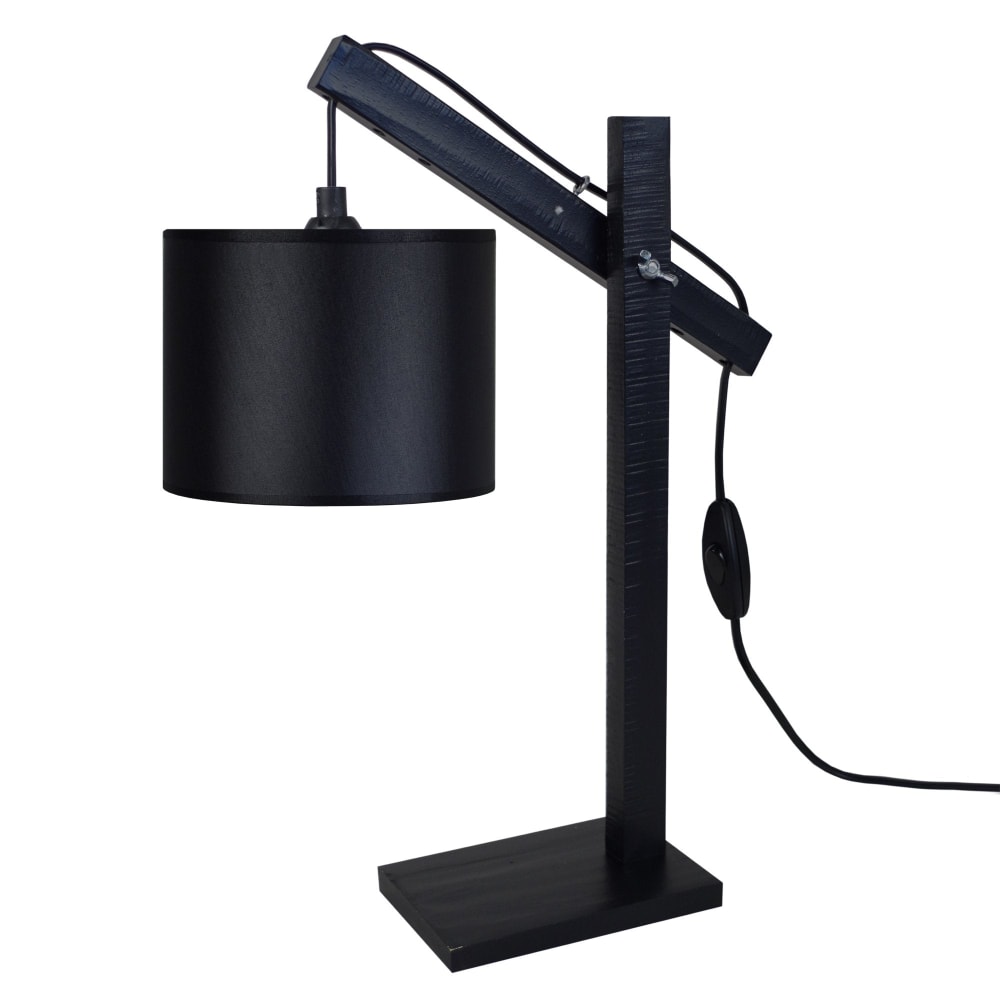 lámpara de mesa madera negro pantalla negro