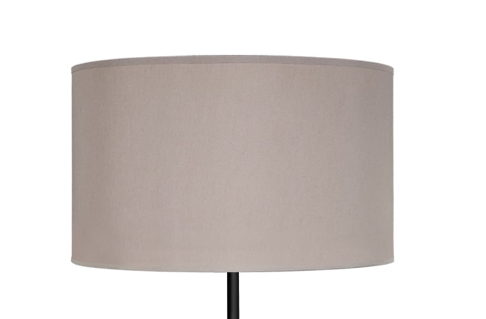 Lampadaire trepied bois naturel abat-jour tissu taupe — vue 4