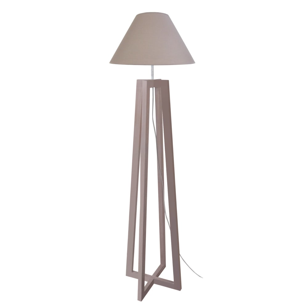 Lampadaire  bois,Taupe ,H150xD 40xP40cm