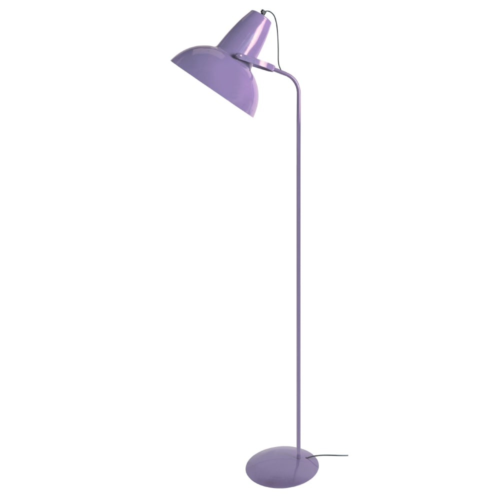 Lampadaire liseuse métal mauve abat-jour mauve