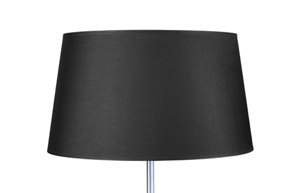 Lampadaire bois naturel abat-jour tissu noir — vue 4