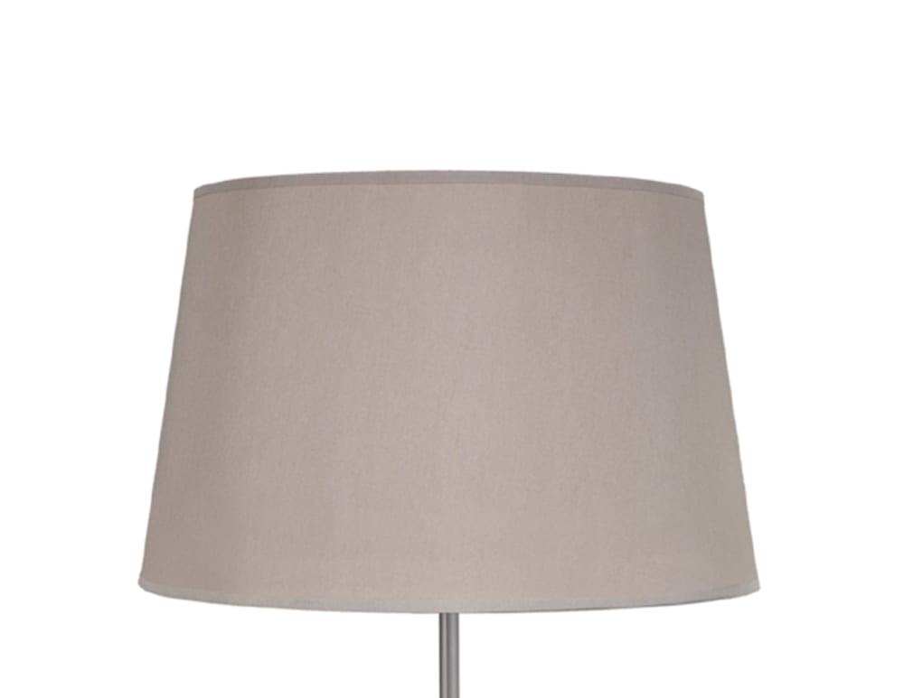 Lampadaire trepied bois abat-jour tissu taupe — vue 4