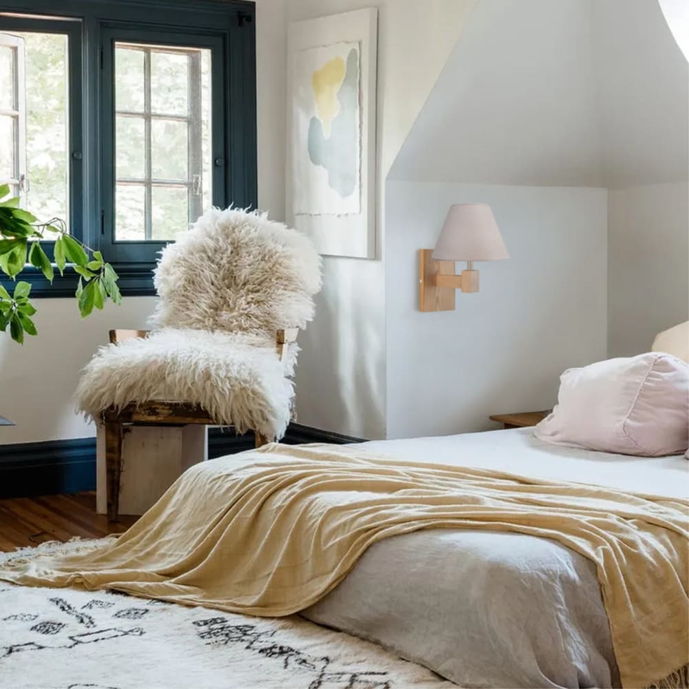Aplique de pared brazo madera natural Pantalla taupe - Maisons du Monde