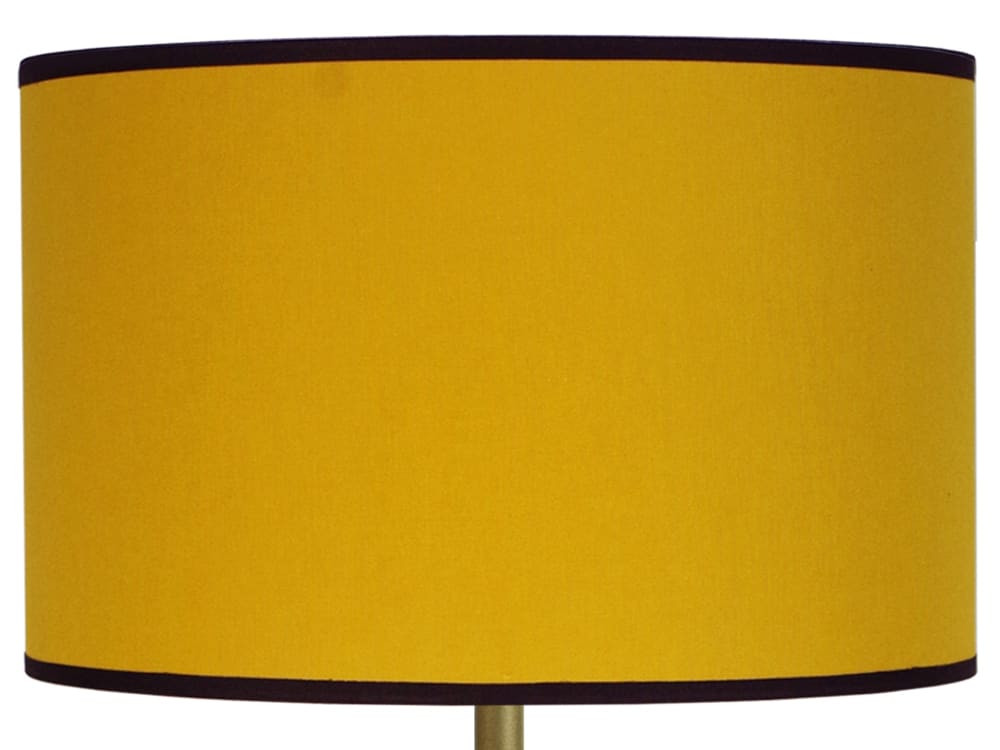 Lampe de table bois naturel métal abat-jour bois jaune moutarde — vue 4
