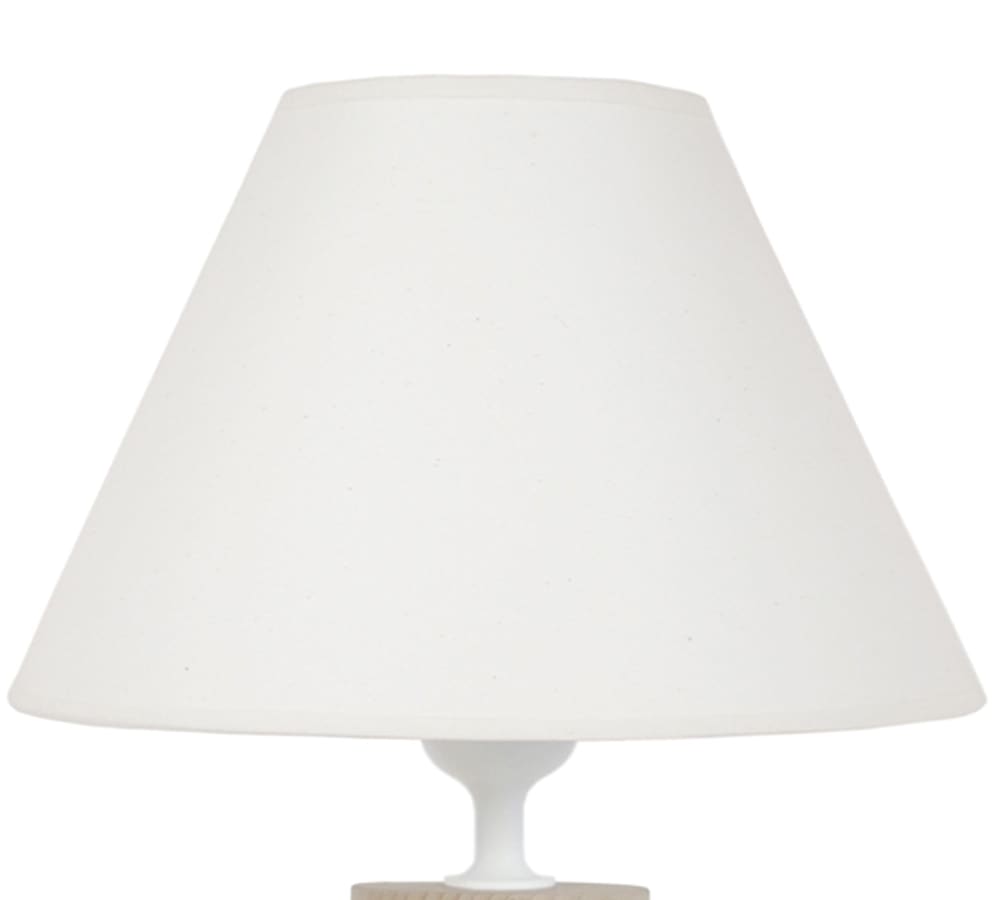Lampe à poser trépied bois naturel abat-jour tissu écru — vue 4