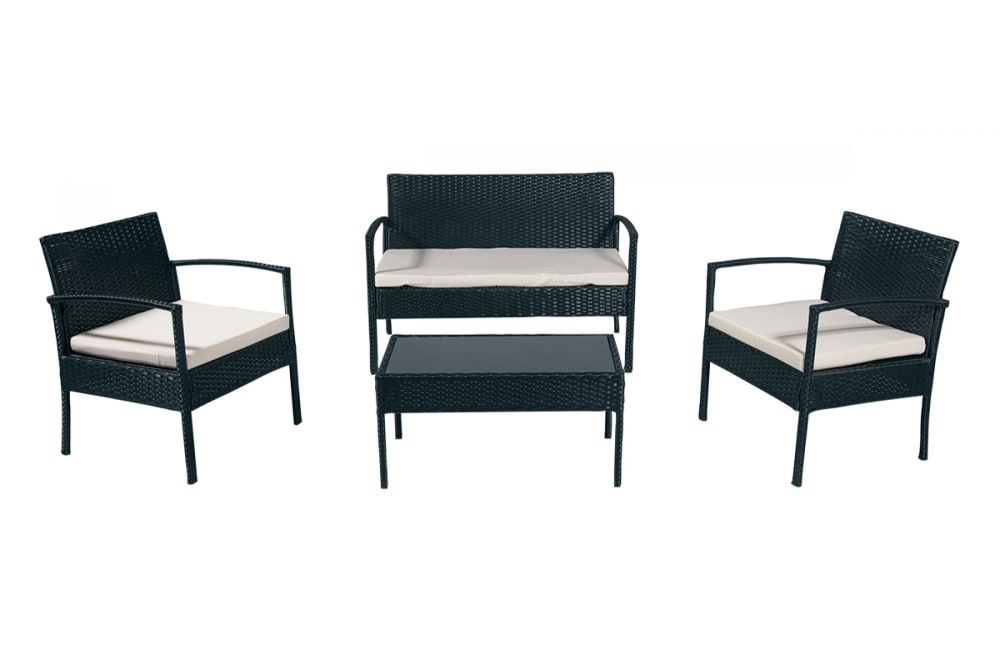 Salotto da giardino in rattan nero - Rattan