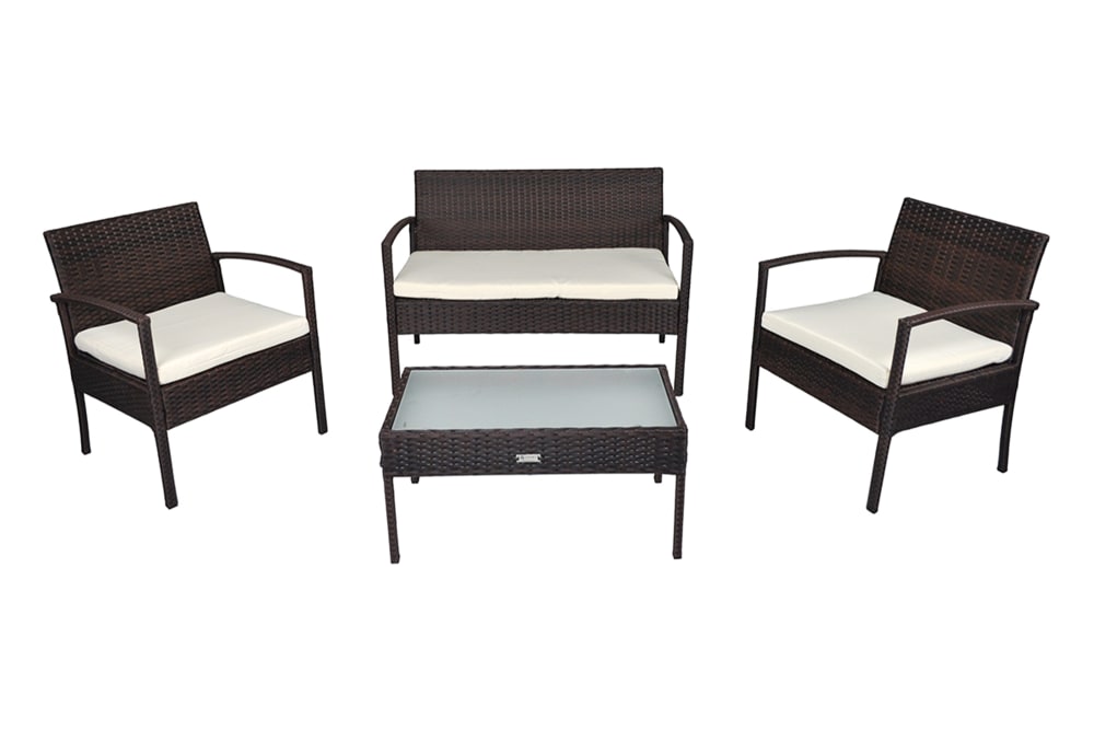 Salotto da giardino in rattan marrone - Rattan