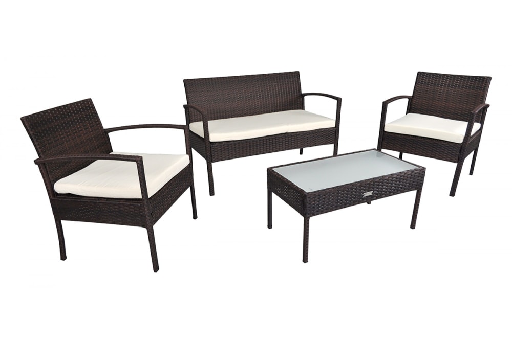 Salotto da giardino in rattan marrone - Samira Italia