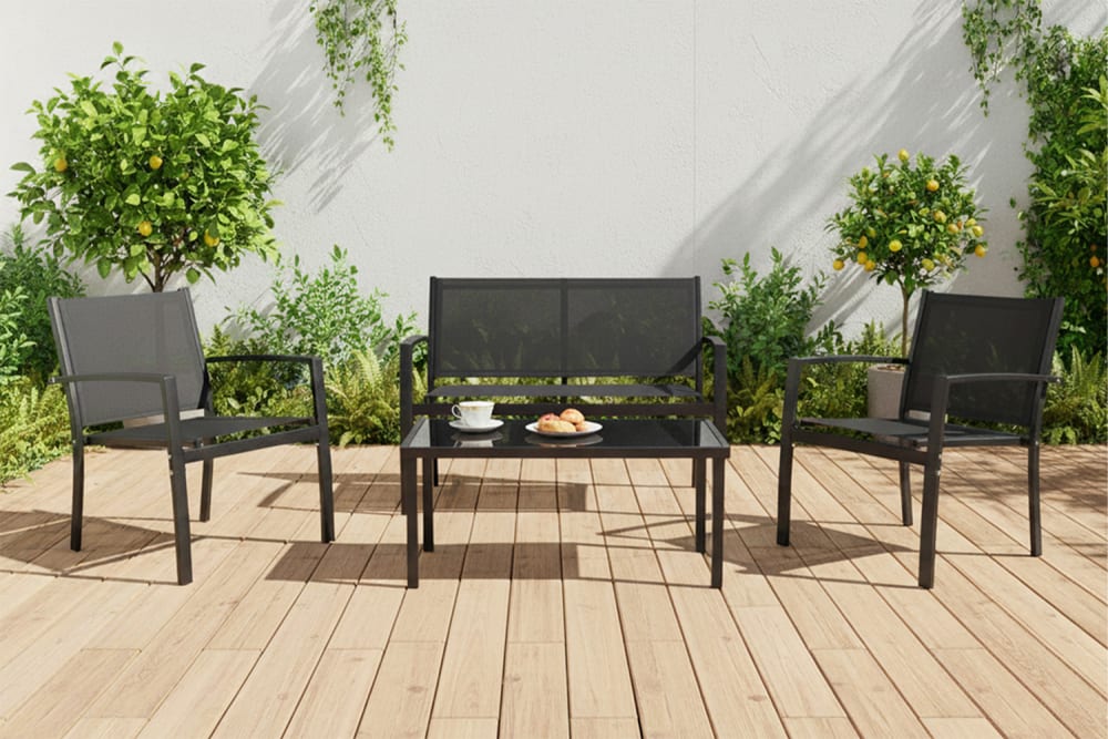 Set salotto da giardino in textilene nero - Samira Italia